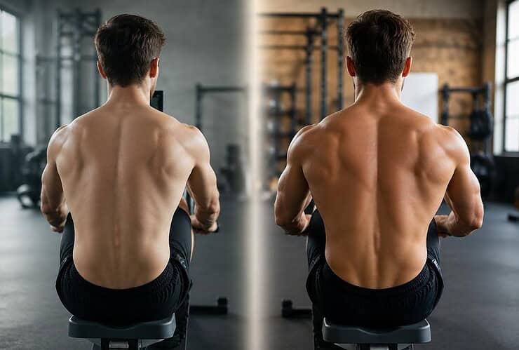 La musculation au rameur : l’avant et après