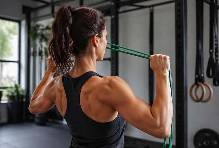 Tirage menton élastique : 4 exercices pour vos épaules