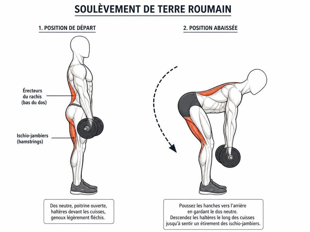 deadlift roumain avec haltère