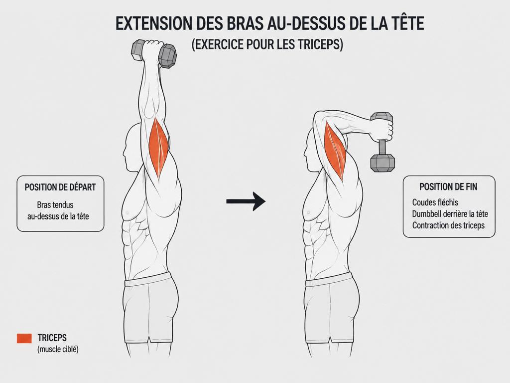 extension au dessus de la tete poulie