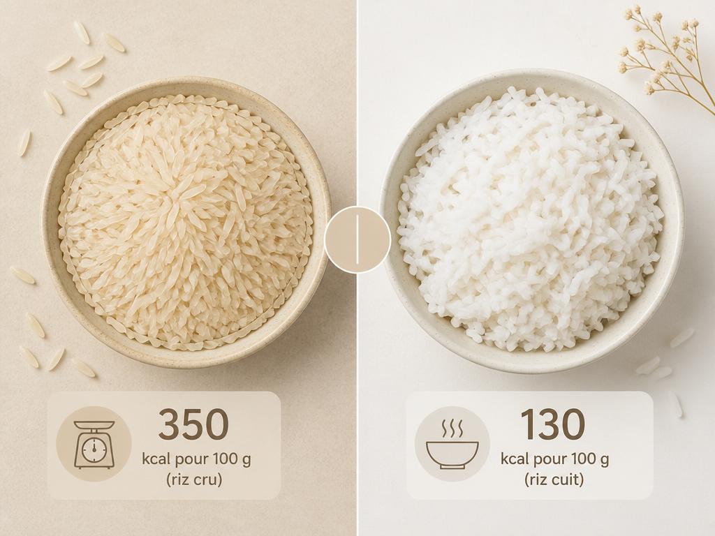 pourquoi le riz cru est plus calorique que le riz cuit ?