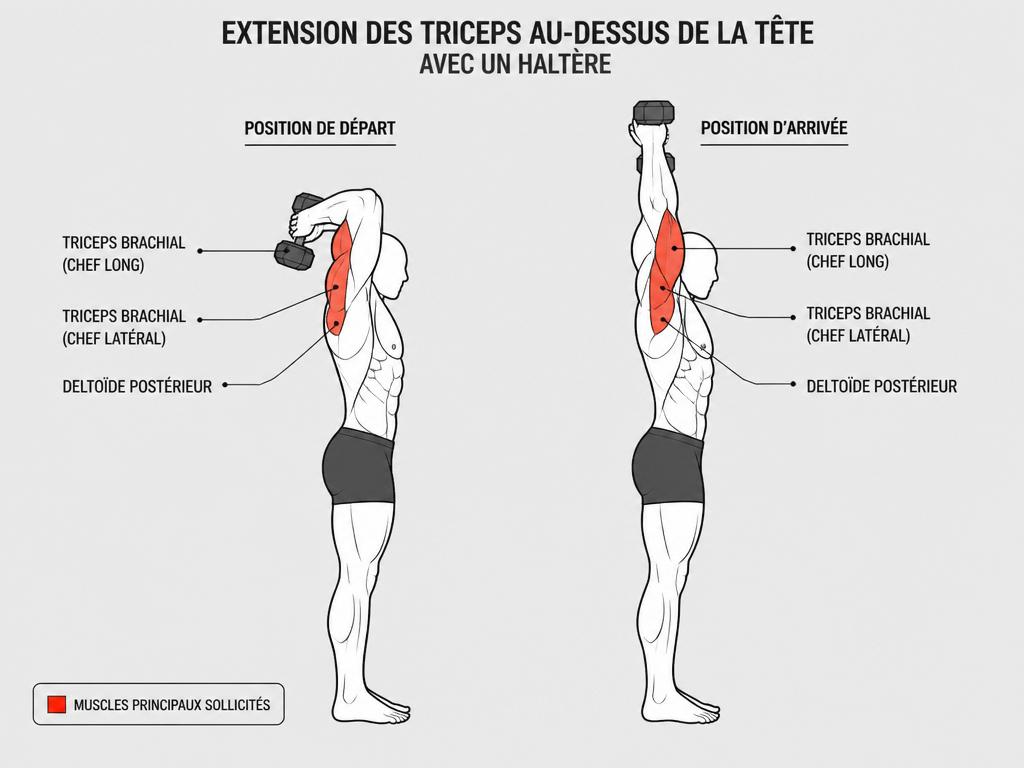 extension triceps derriere la tete poulie